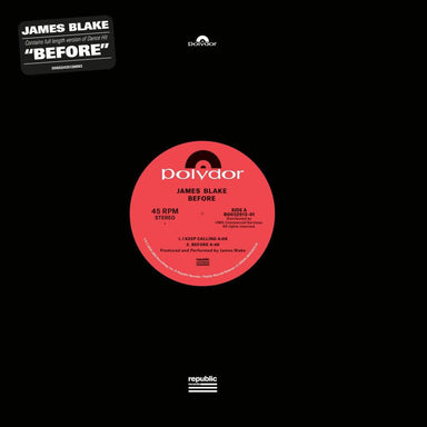 James Blake: Before (Indie Exclusive) Vinyl 12"