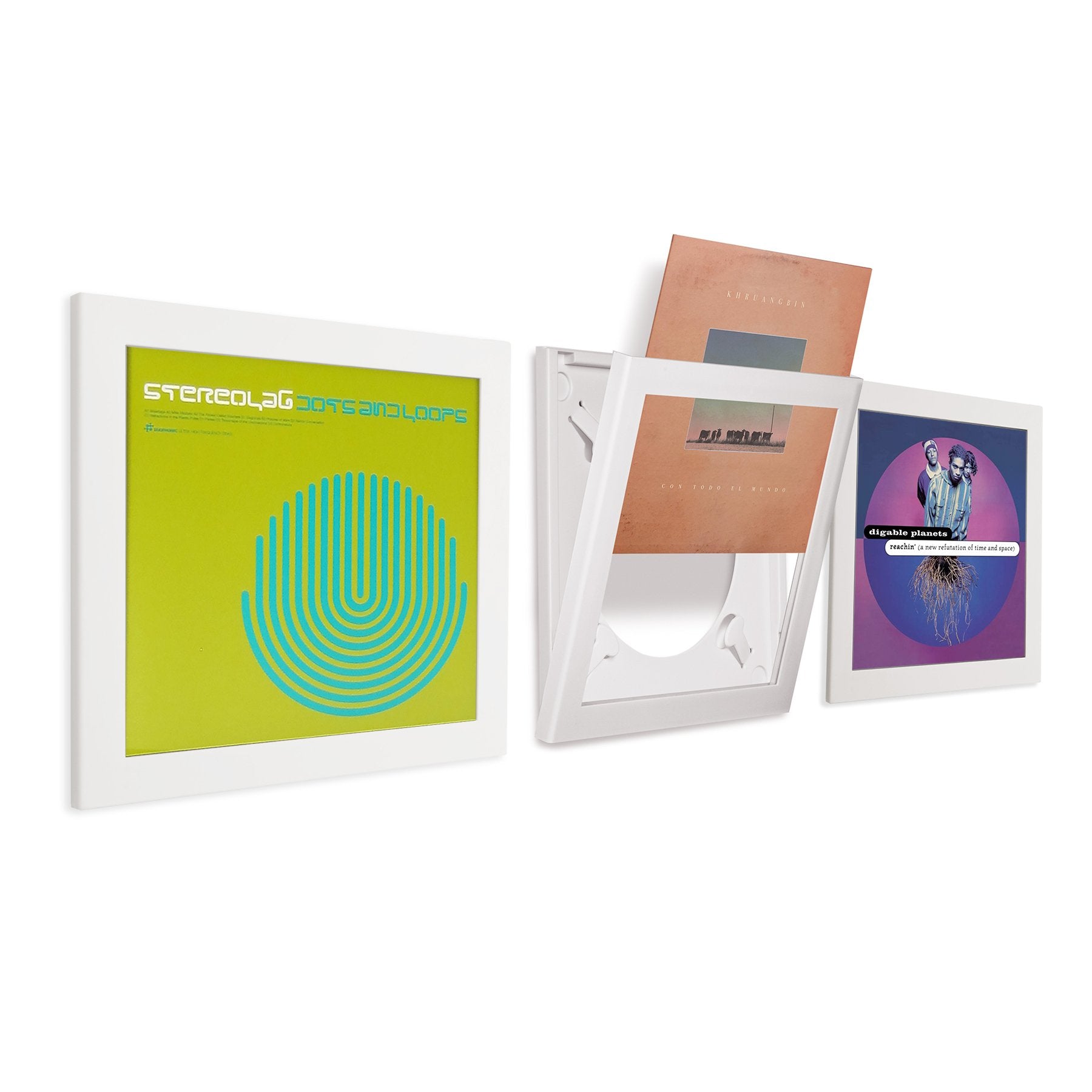 Art Vinyl: Play & Display Premium Vinyl Record Flip Frame - Triple Pack white