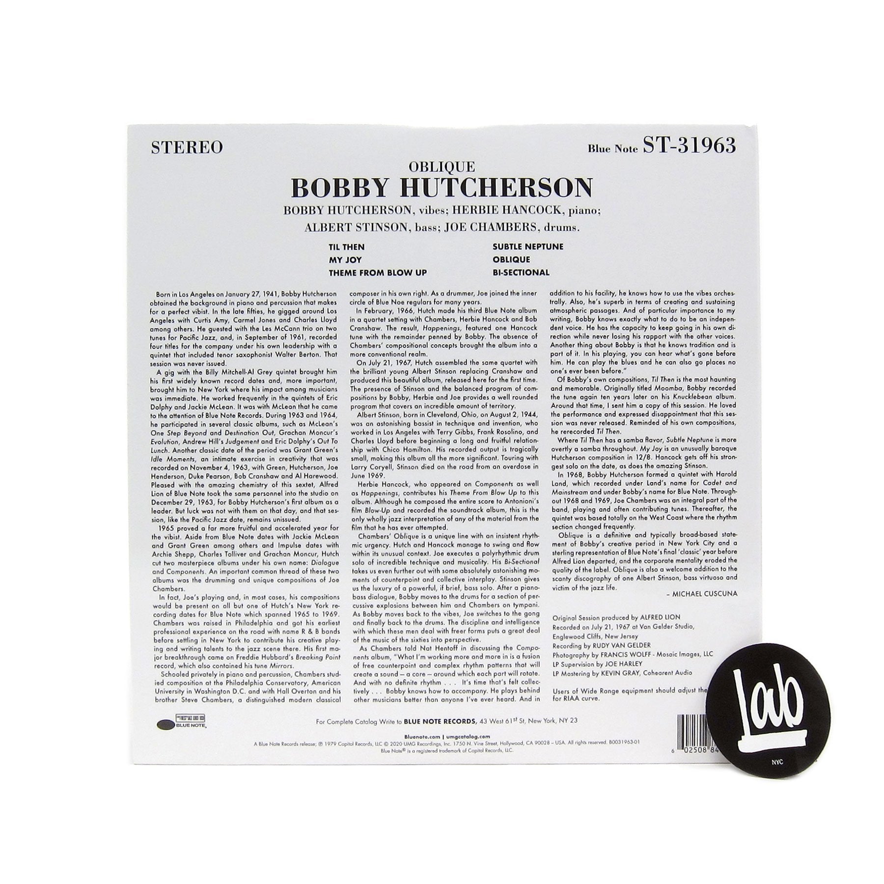 Bobby Hutcherson: Oblique (Tone Poet 180g) Vinyl