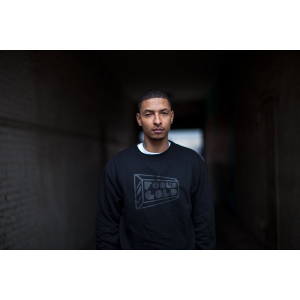 Fool's Gold: Logo Crewneck Sweatshirt - Black on Black