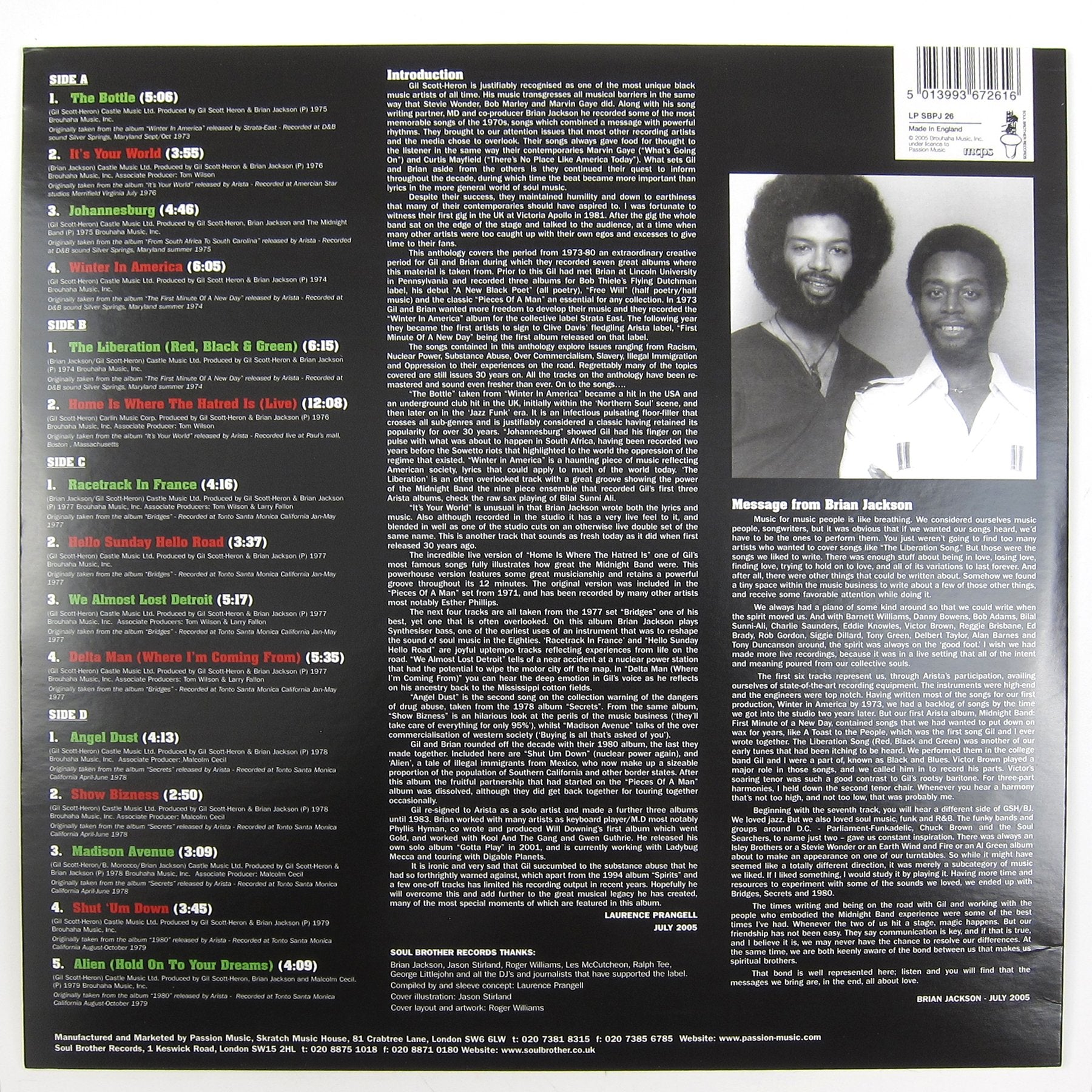 Gil Scott-Heron and Brian Jackson: Anthology Messages Vinyl 2LP