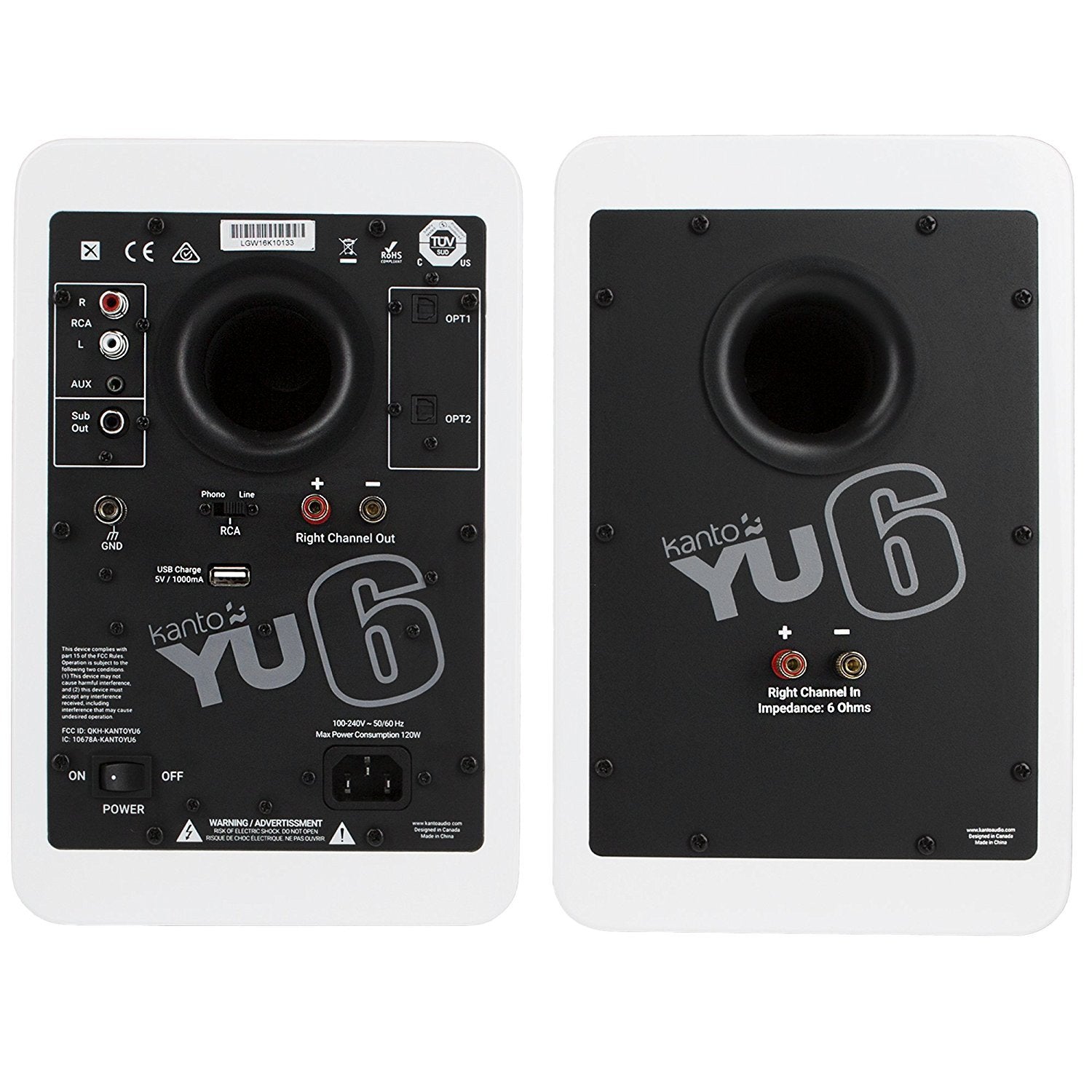 Kanto: YU6 Powered Bookshelf Speakers - Matte White (YU6MW)