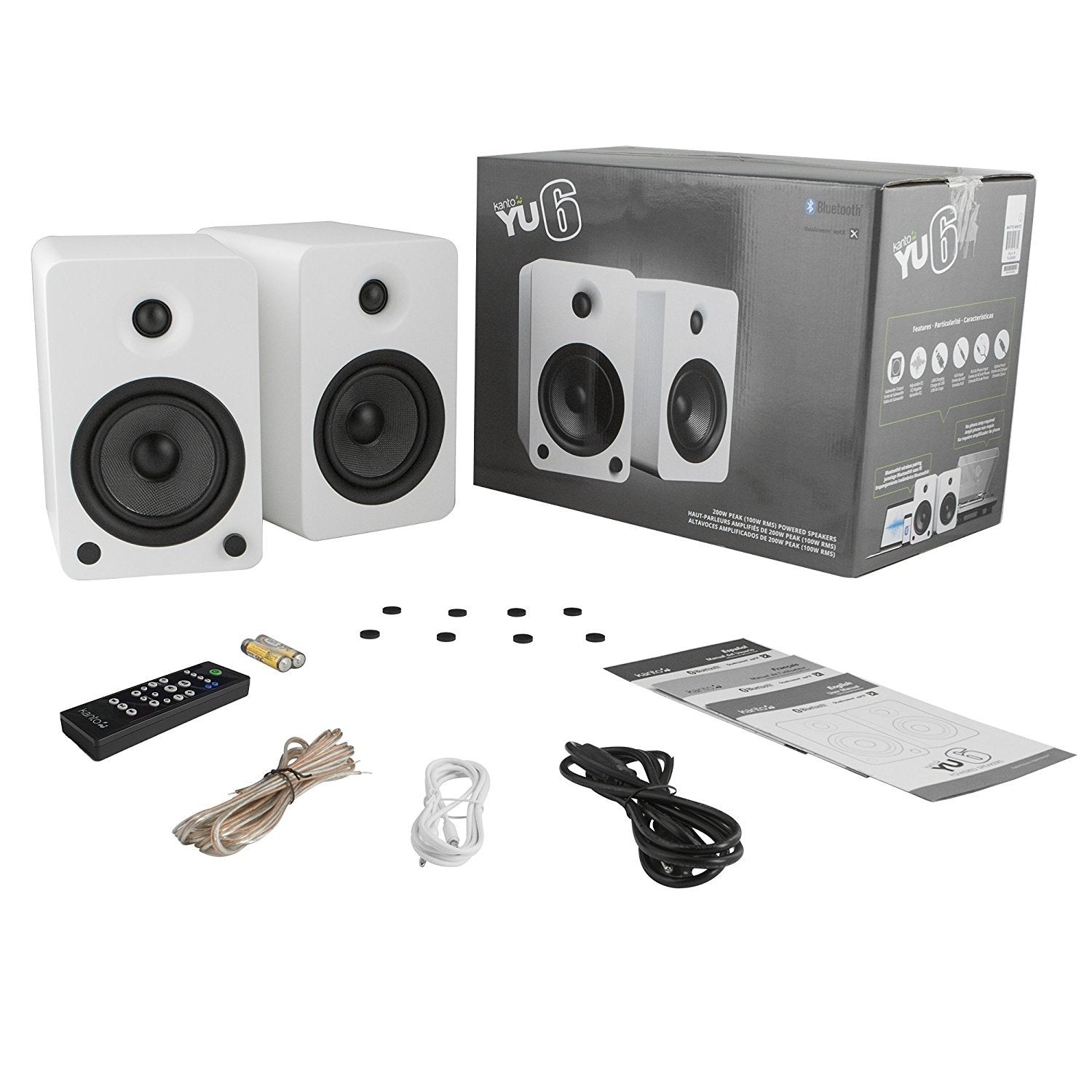 Kanto: YU6 Powered Bookshelf Speakers - Matte White (YU6MW)