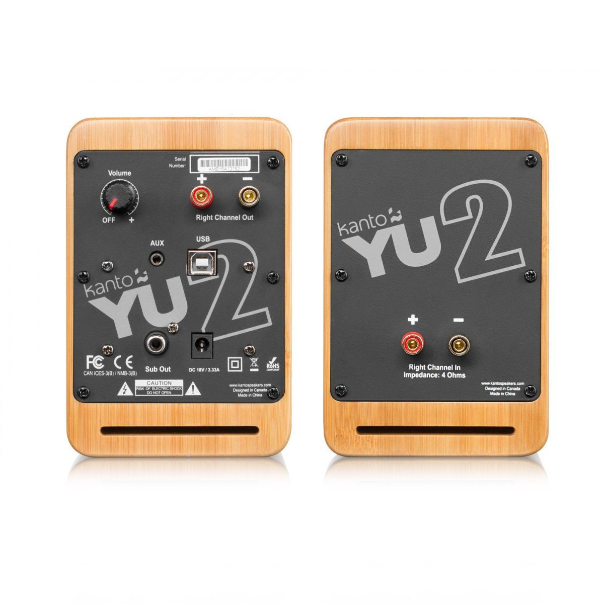 Kanto: YU2 Powered Bookshelf Speakers - Bamboo (YU2BAMBOO)