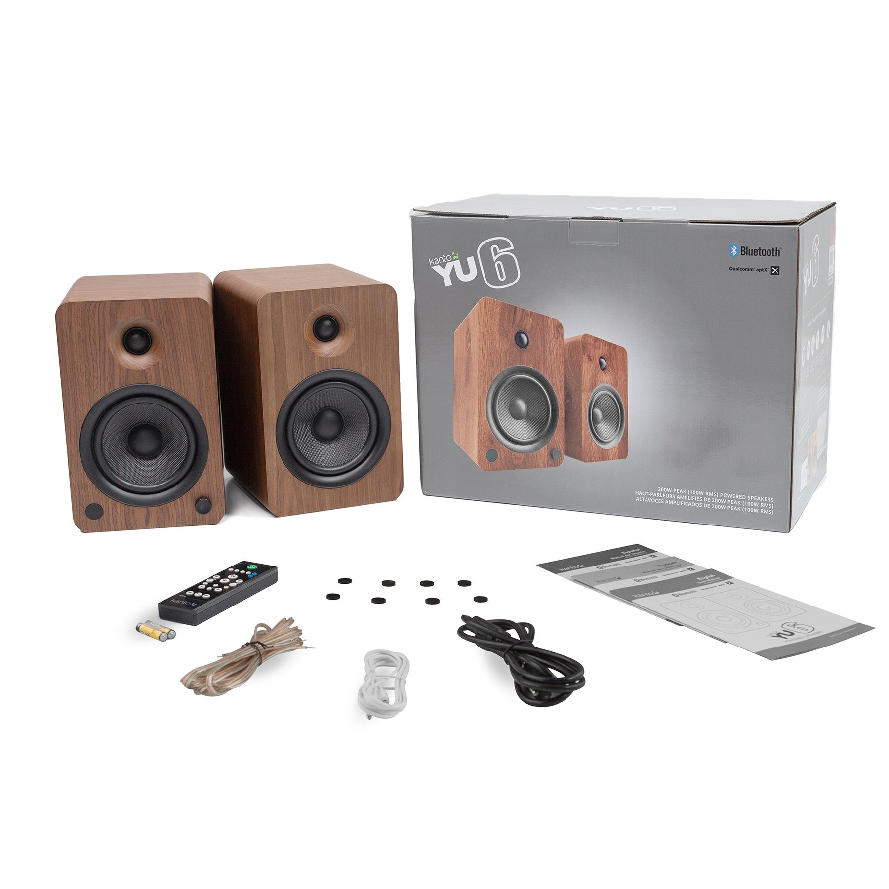 Kanto: YU6 Powered Bookshelf Speakers - Walnut (YU6WALNUT)