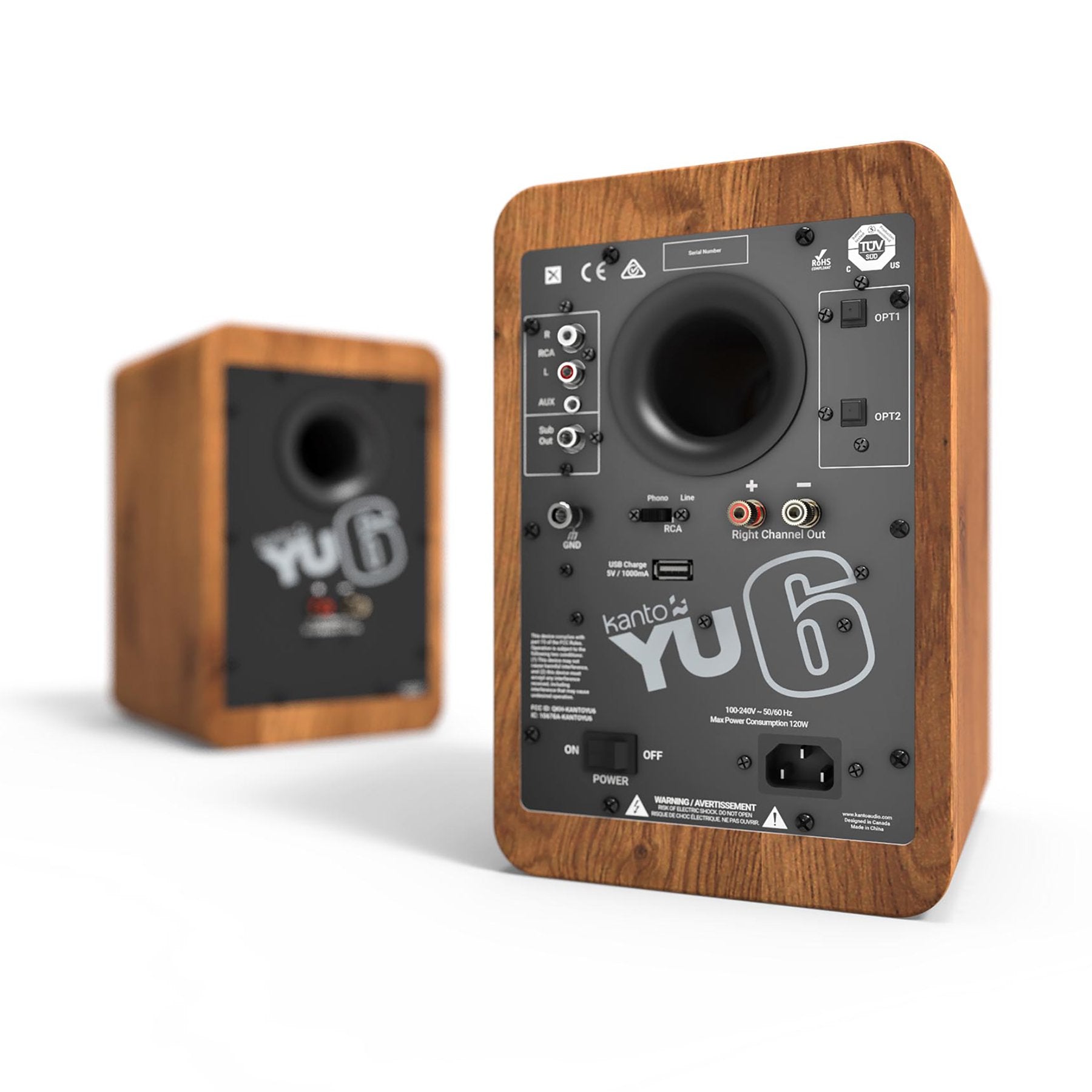 Kanto: YU6 Powered Bookshelf Speakers - Walnut (YU6WALNUT)