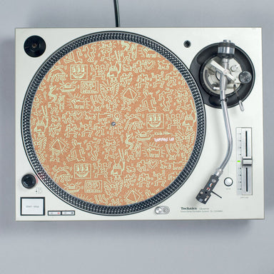 Turntable Lab: Keith Haring Cork Record Mat - Playground Green turntable