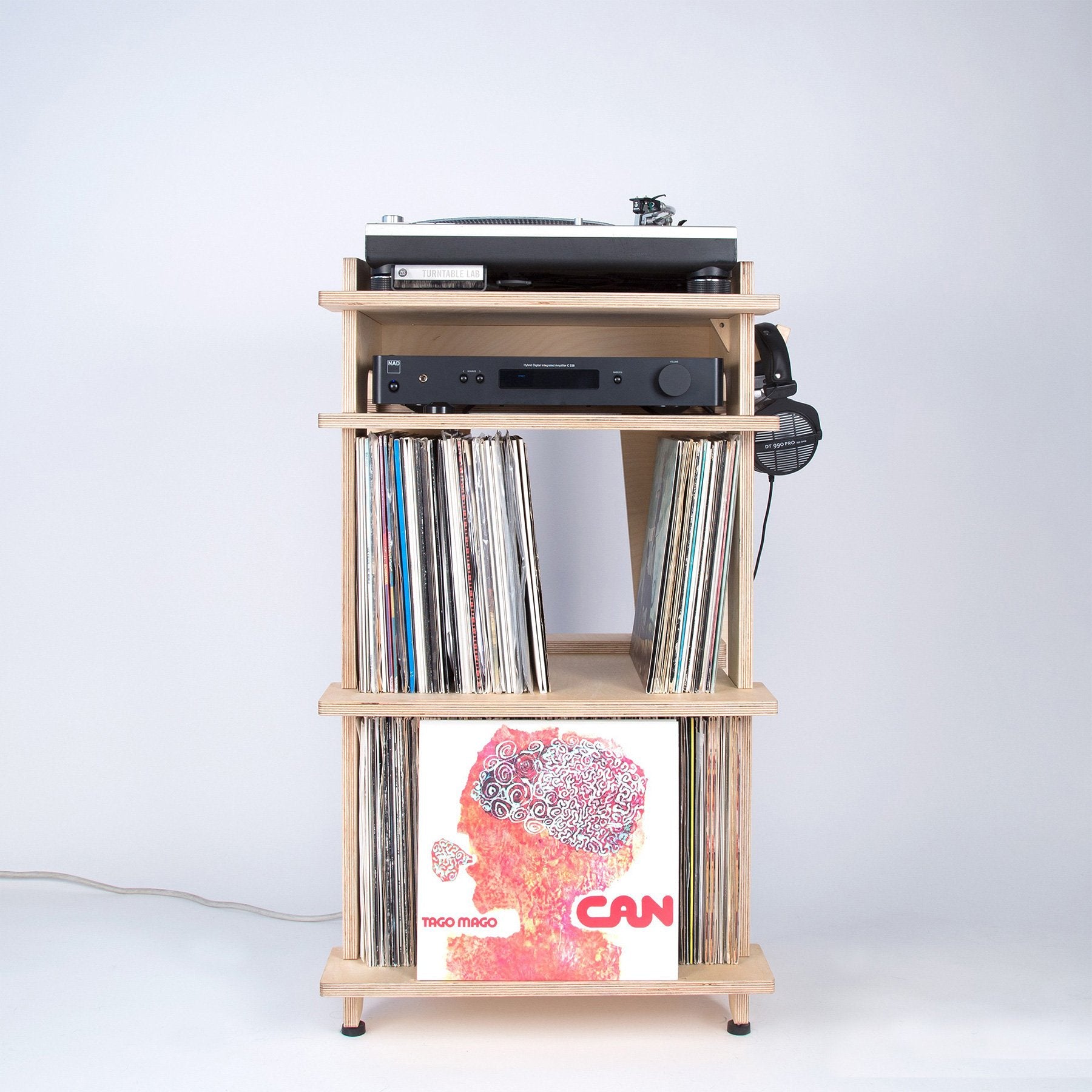 Line Phono: Turntable Station Turntable Stand + Vinyl Storage, Made In the USA