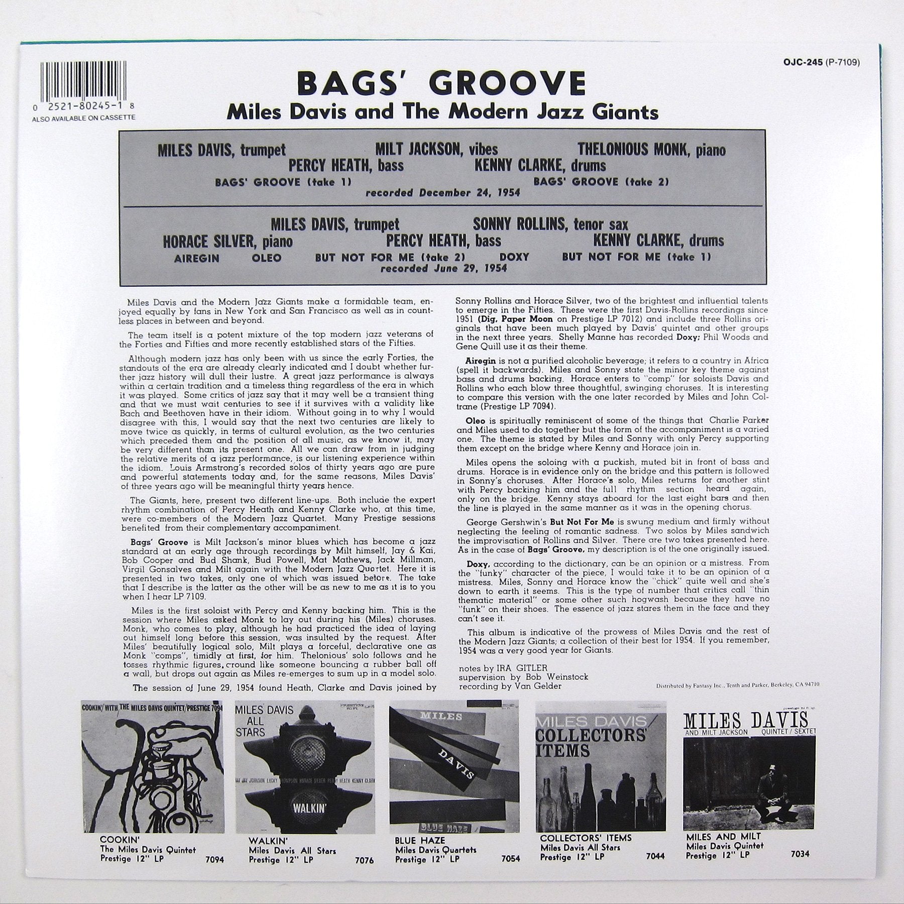 Miles Davis: Bags' Groove (Colored Vinyl) Vinyl LP