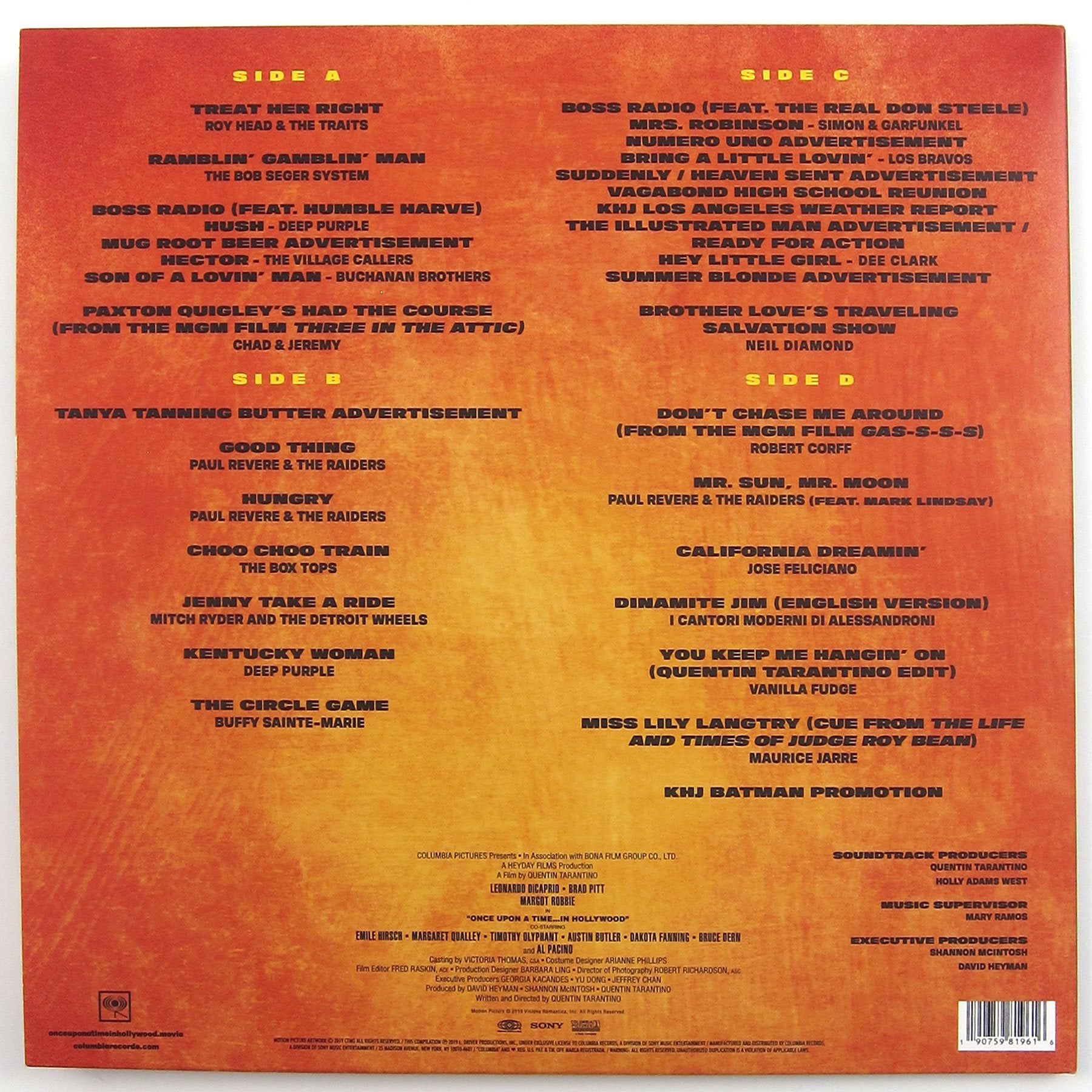Once Upon a Time in Hollywood: Once Upon A Time In Hollywood Soundtrack (180g, Indie Exclusive Colored Vinyl) Vinyl 2LP