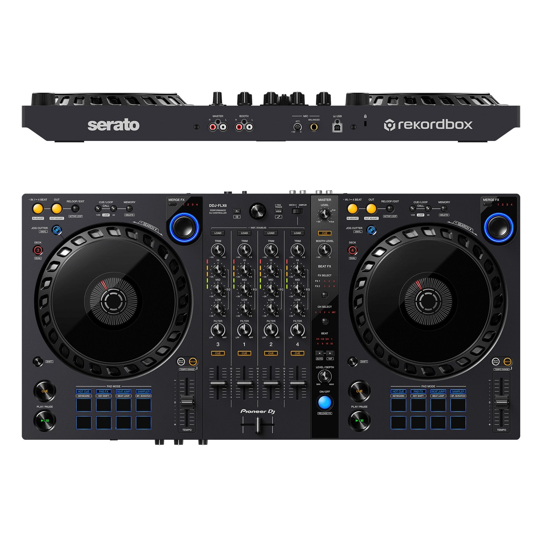 Pioneer: DDJ-FLX6 DJ Controller for Rekordbox + Serato DJ Pro