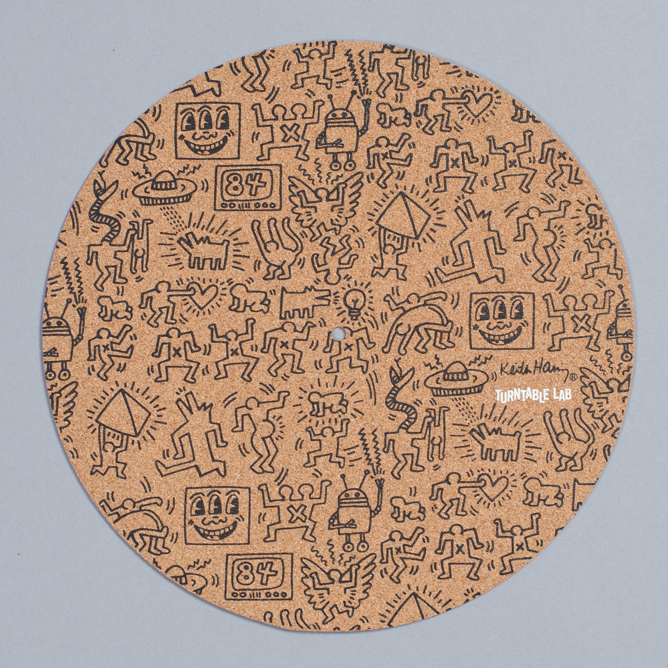 Turntable Lab: Keith Haring Cork Record Mat - Black