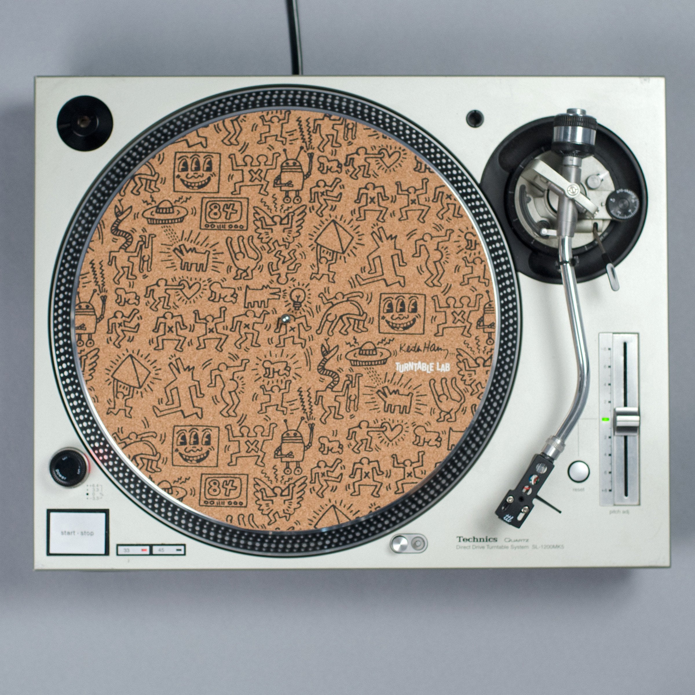 Turntable Lab: Keith Haring Cork Record Mat - Black
