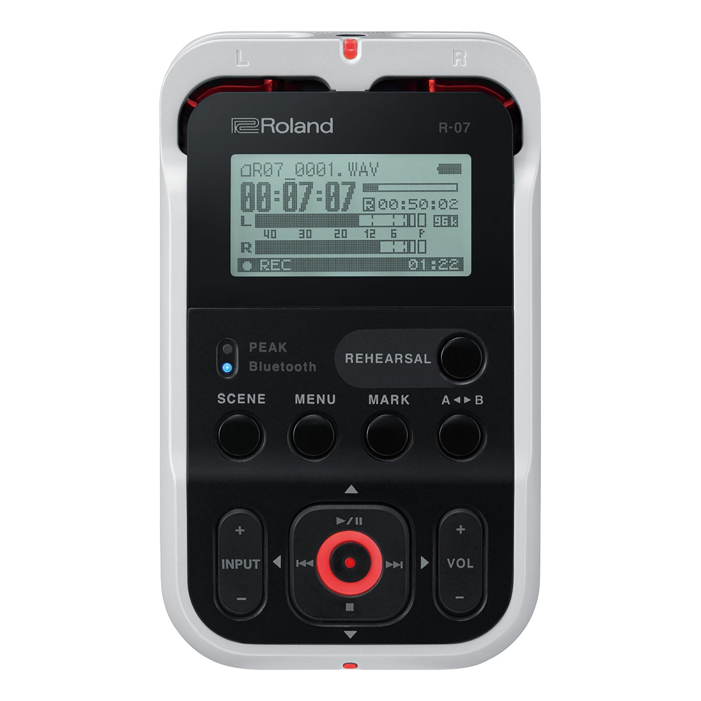 Roland: R-07-WH High-Resolution Portable Audio Recorder - White
