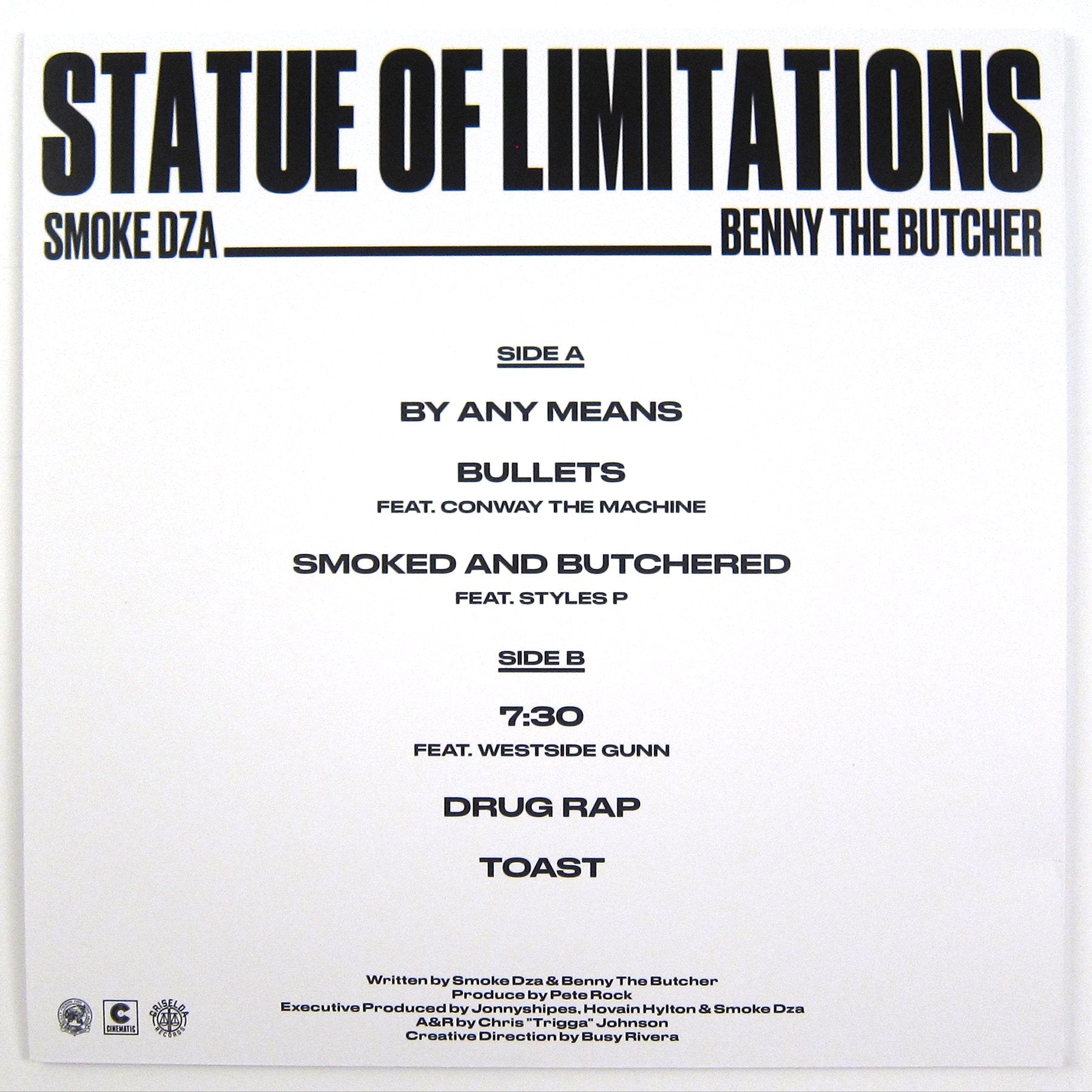 Smoke DZA, Benny The Butcher & Pete Rock: Statue Of Limitations Vinyl LP