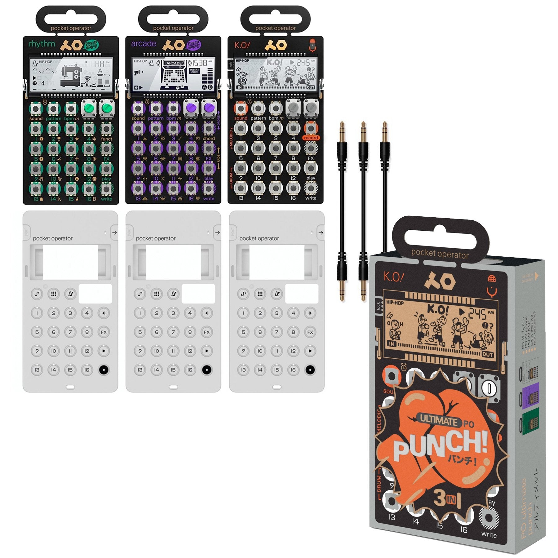 Teenage Engineering: PO Ultimate Punch Pocket Operator Bundle (PO-12, PO-20, PO-33)